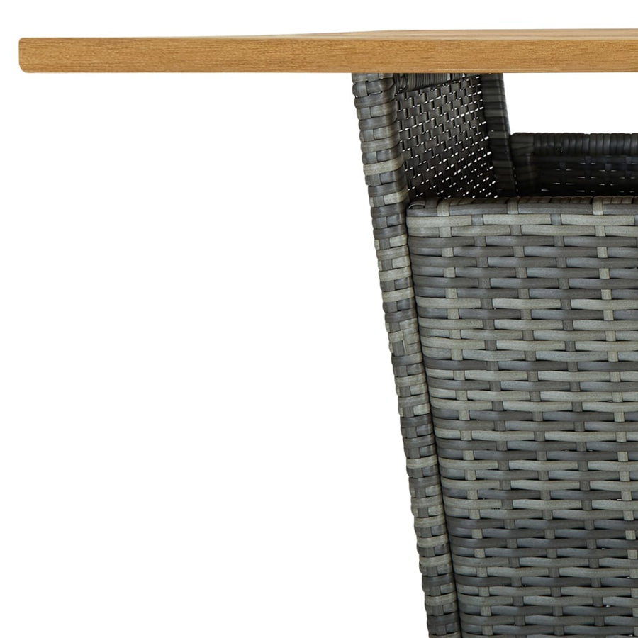 -Delige Tuinbarset Met Kussens Poly Rattan 5 80 cm tafellengte Grijs