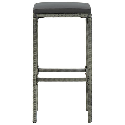-Delige Tuinbarset Met Kussens Poly Rattan 5 80 cm tafellengte Grijs