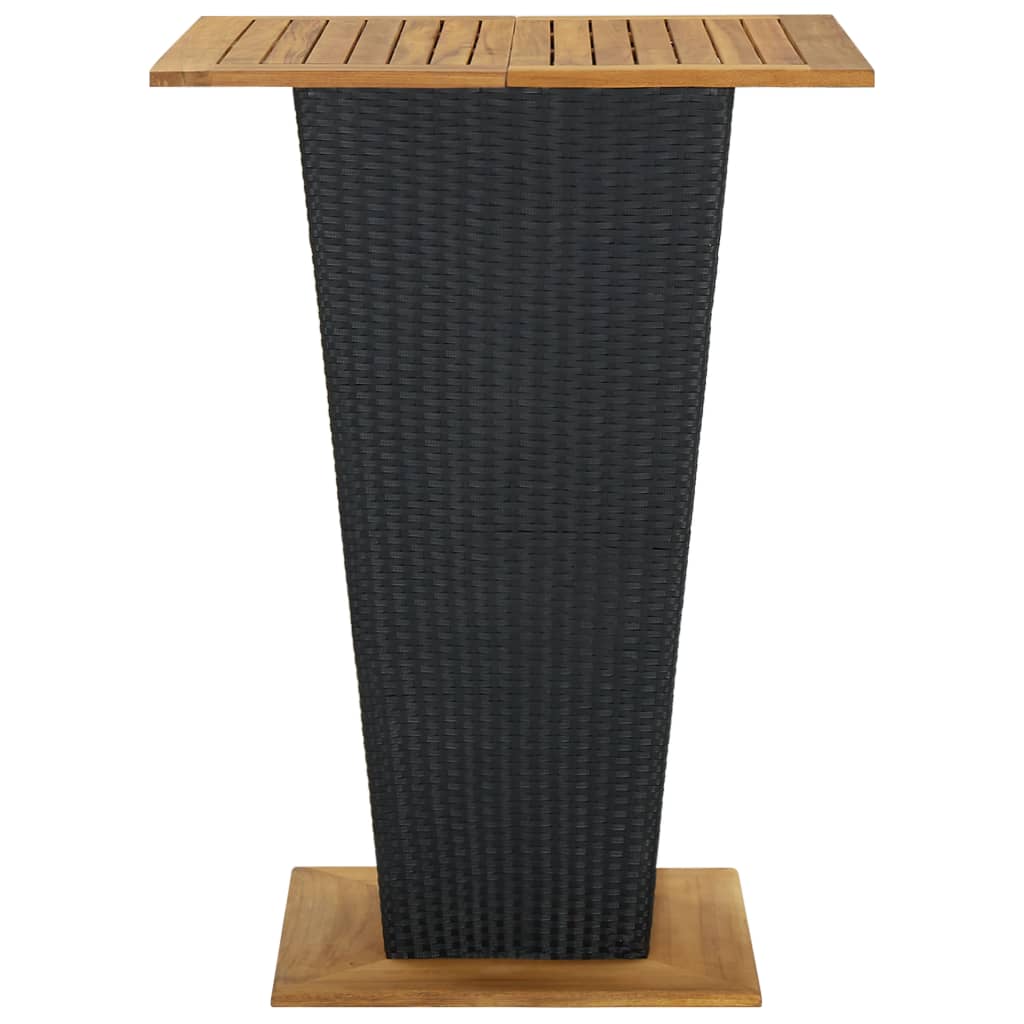 -Delige Tuinbarset Met Kussens Poly Rattan 9 80 cm tafellengte Zwart