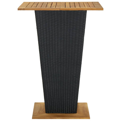 -Delige Tuinbarset Met Kussens Poly Rattan 9 80 cm tafellengte Zwart