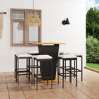 Tuinbarset 9-delig poly rattan zwart acaciahout