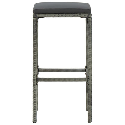 -Delige Tuinbarset Met Kussens Poly Rattan 9 80 cm tafellengte Grijs
