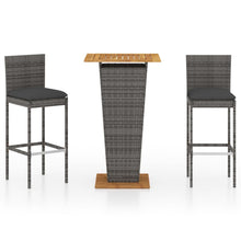 3-Delige Tuinbarset Met Kussens Poly Rattan 2