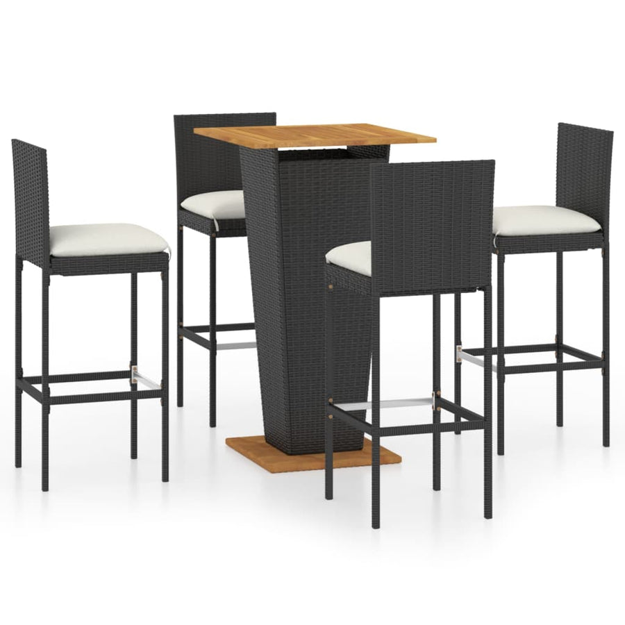 5-Delige Tuinbarset Met Kussens Poly Rattan 4