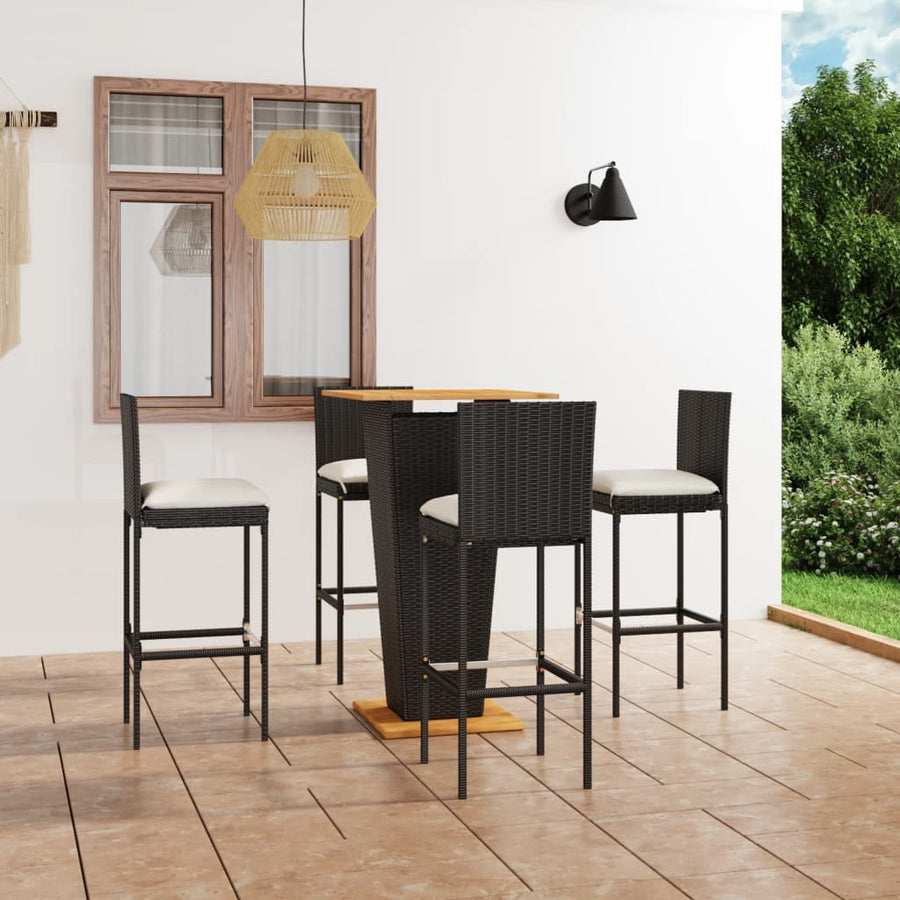 5-Delige Tuinbarset Met Kussens Poly Rattan 4