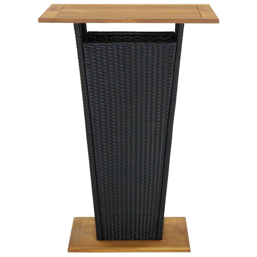 -Delige Tuinbarset Met Kussens Poly Rattan 5 80 cm tafellengte Zwart