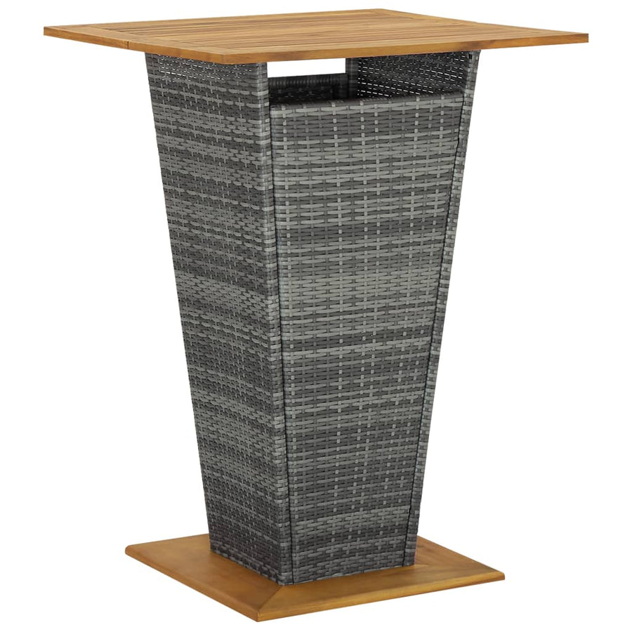 -Delige Tuinbarset Met Kussens Poly Rattan 5 80 cm tafellengte Grijs