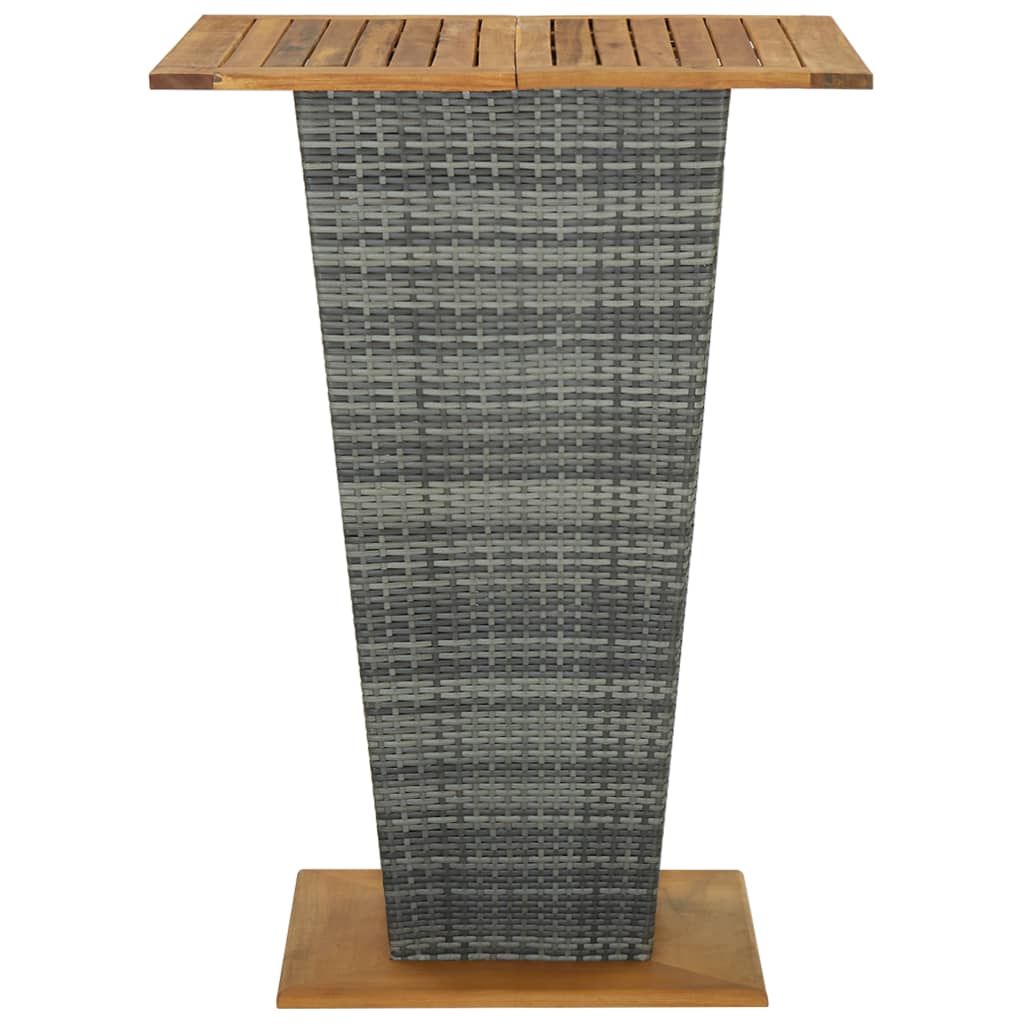 -Delige Tuinbarset Met Kussens Poly Rattan 5 80 cm tafellengte Grijs