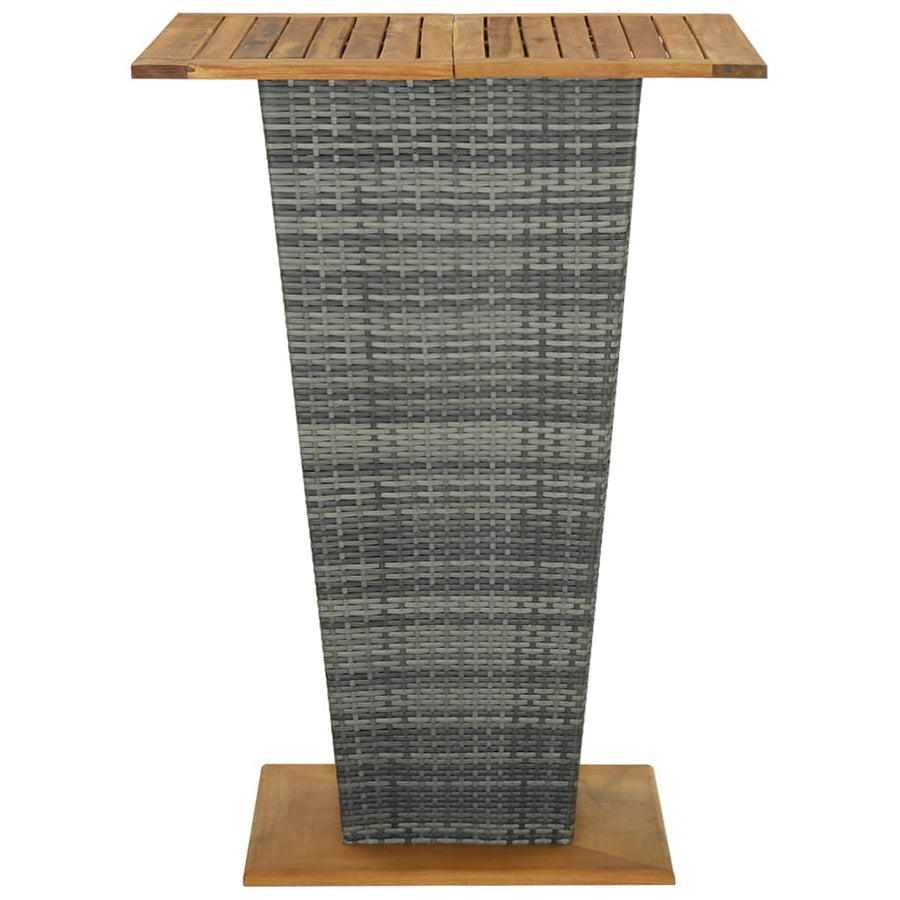 -Delige Tuinbarset Met Kussens Poly Rattan 5 80 cm tafellengte Grijs