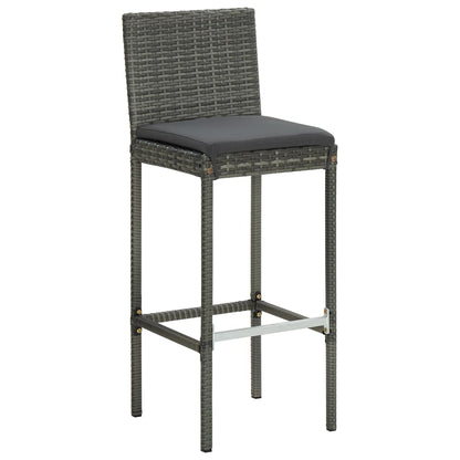 -Delige Tuinbarset Met Kussens Poly Rattan 5 80 cm tafellengte Grijs