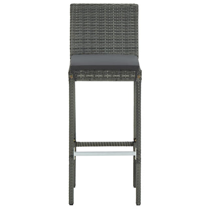 -Delige Tuinbarset Met Kussens Poly Rattan 5 80 cm tafellengte Grijs