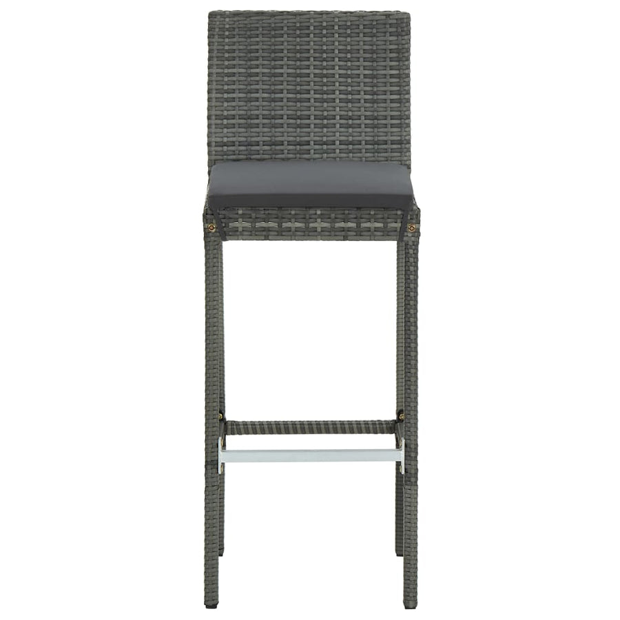 -Delige Tuinbarset Met Kussens Poly Rattan 5 80 cm tafellengte Grijs