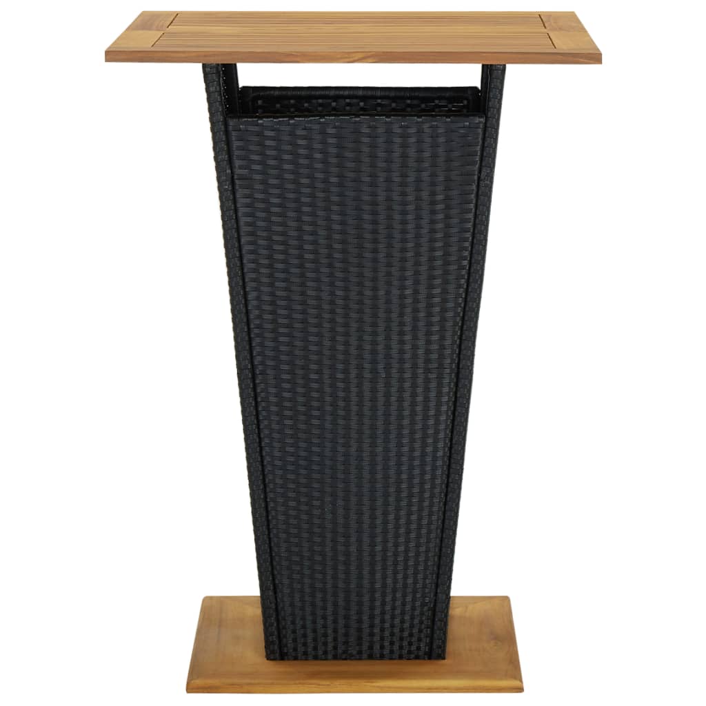 -Delige Tuinbarset Met Kussens Poly Rattan 9 80 cm tafellengte Zwart