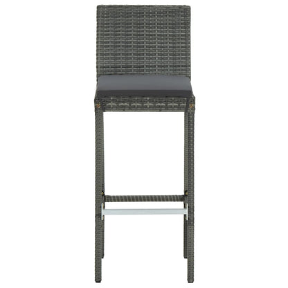 -Delige Tuinbarset Met Kussens Poly Rattan 9 80 cm tafellengte Grijs