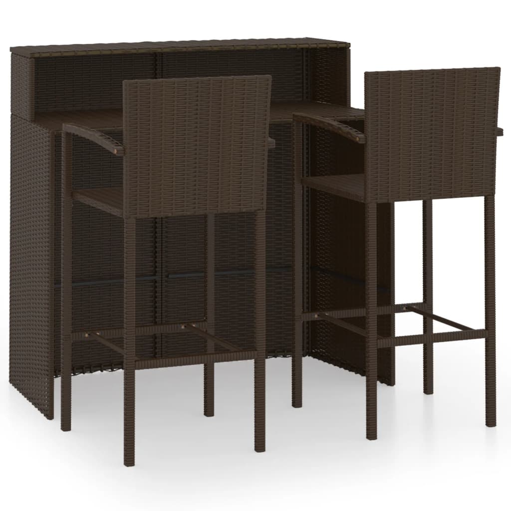 -Delige Tuinbarset Bruin