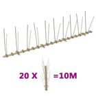 Bird and pigeon spikes with 2 rows 20 pcs 10 m plastic