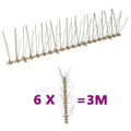 5-row bird and pigeon spikes 6 pcs 3 m plastic