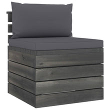 -Delige Loungeset Met Kussens Pallet Massief Grenenhout Antraciet