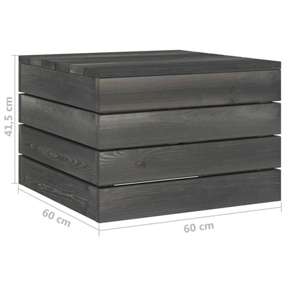 -Delige Loungeset Met Kussens Pallet Massief Grenenhout Grijs