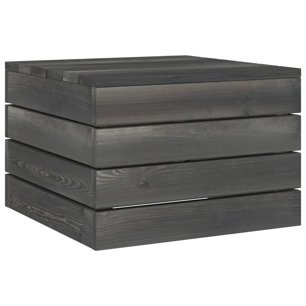-Delige Loungeset Met Kussens Pallet Massief Grenenhout Grijs