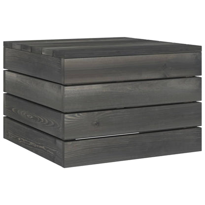 -Delige Loungeset Met Kussens Pallet Massief Grenenhout Grijs