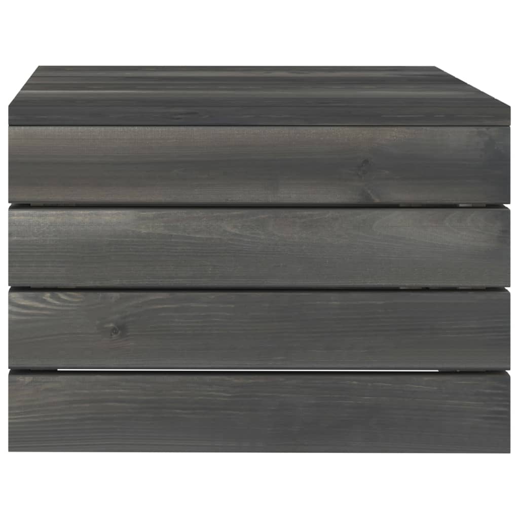 -Delige Loungeset Met Kussens Pallet Massief Grenenhout Grijs