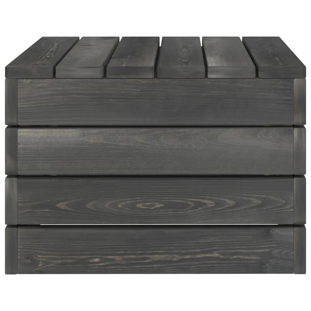 -Delige Loungeset Met Kussens Pallet Massief Grenenhout Grijs
