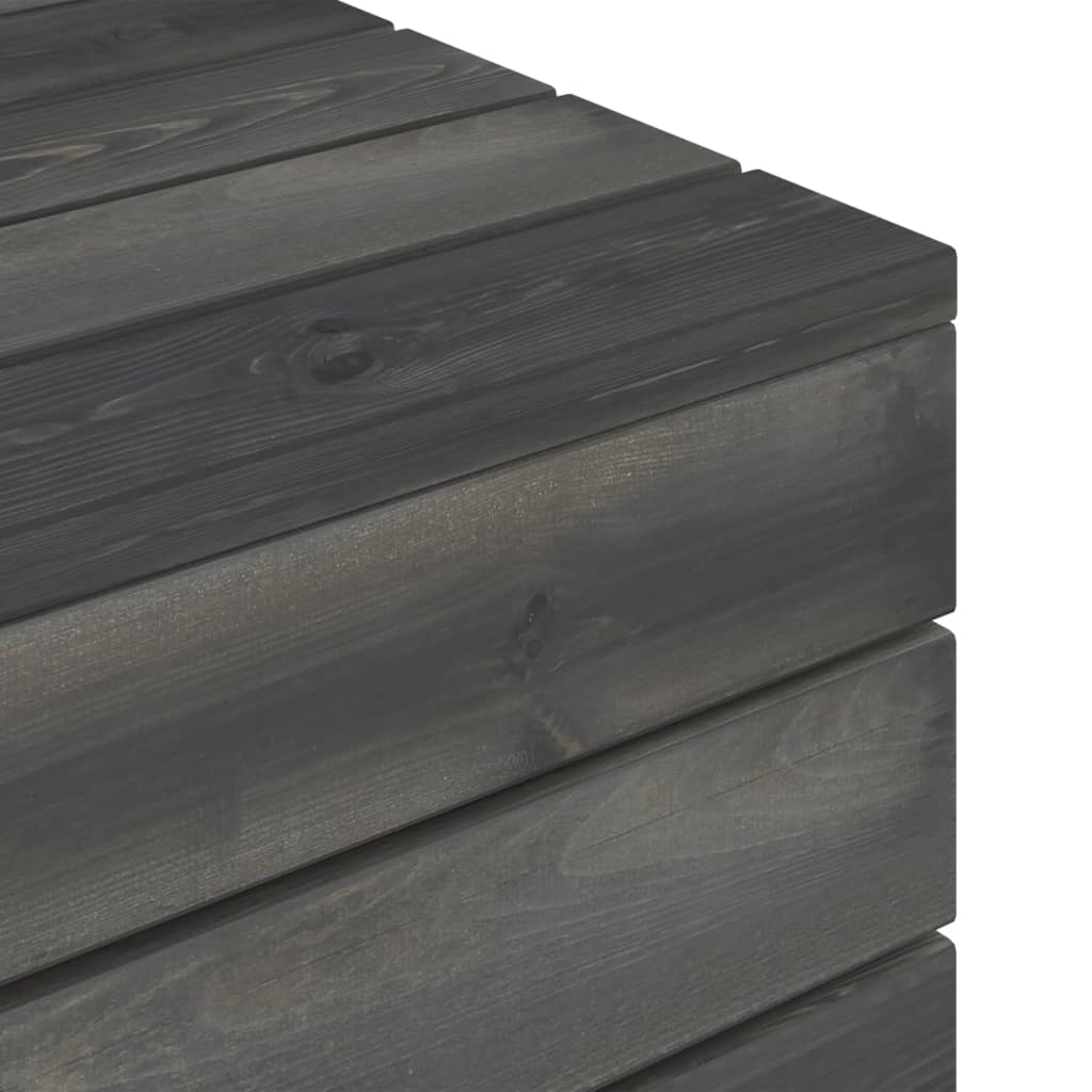 -Delige Loungeset Met Kussens Pallet Massief Grenenhout Grijs