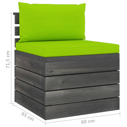 -Delige Loungeset Met Kussens Pallet Massief Grenenhout Heldergroen