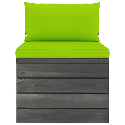 -Delige Loungeset Met Kussens Pallet Massief Grenenhout Heldergroen