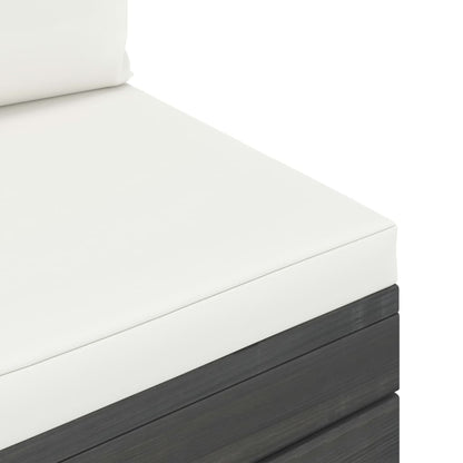 -Delige Loungeset Met Kussens Pallet Massief Grenenhout Crèmewit