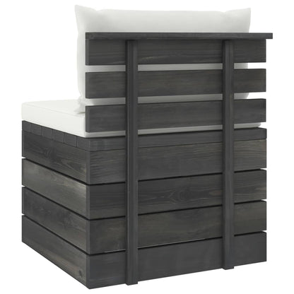 -Delige Loungeset Met Kussens Pallet Massief Grenenhout Crèmewit