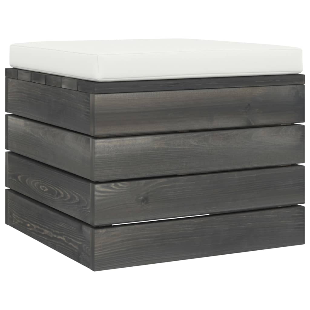 -Delige Loungeset Met Kussens Pallet Massief Grenenhout Crèmewit