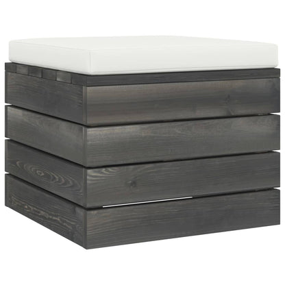 -Delige Loungeset Met Kussens Pallet Massief Grenenhout Crèmewit