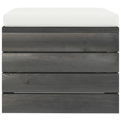 -Delige Loungeset Met Kussens Pallet Massief Grenenhout Crèmewit