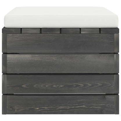 -Delige Loungeset Met Kussens Pallet Massief Grenenhout Crèmewit