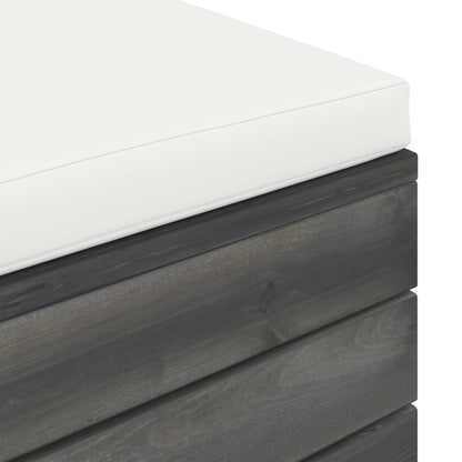 -Delige Loungeset Met Kussens Pallet Massief Grenenhout Crèmewit