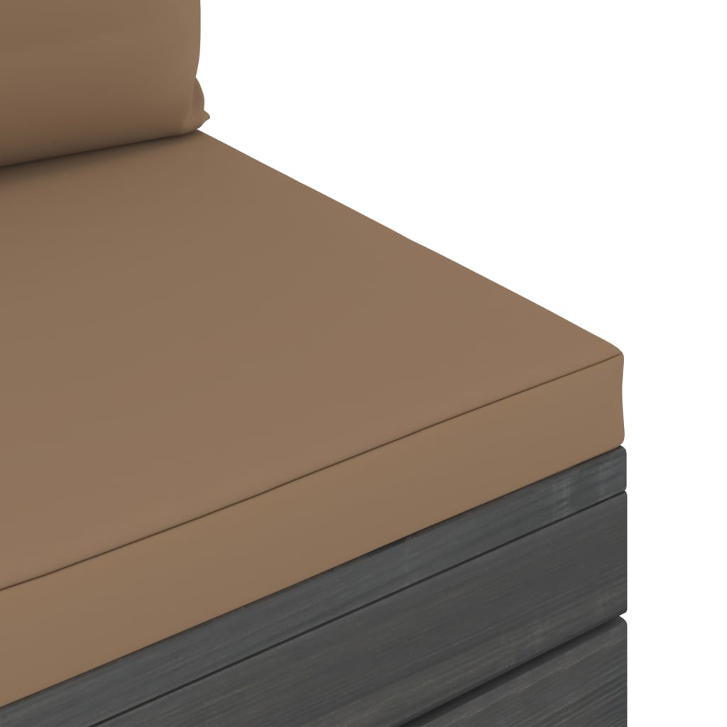 Loungeset Met Kussens Pallet Massief Grenenhout Taupe