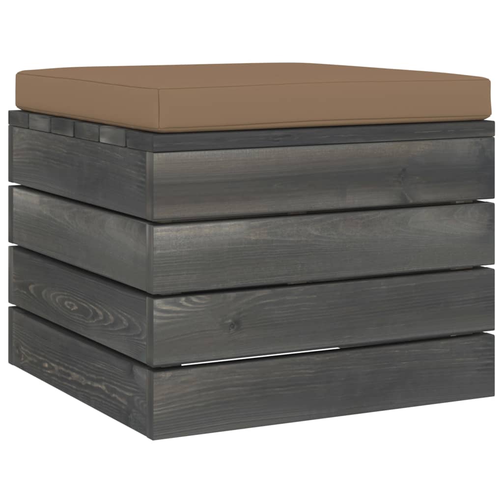 Loungeset Met Kussens Pallet Massief Grenenhout Taupe