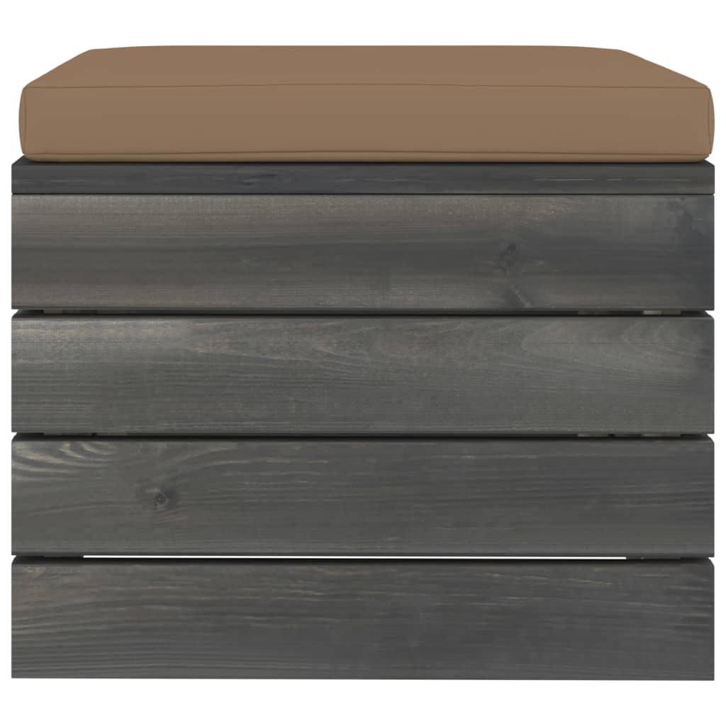 Loungeset Met Kussens Pallet Massief Grenenhout Taupe