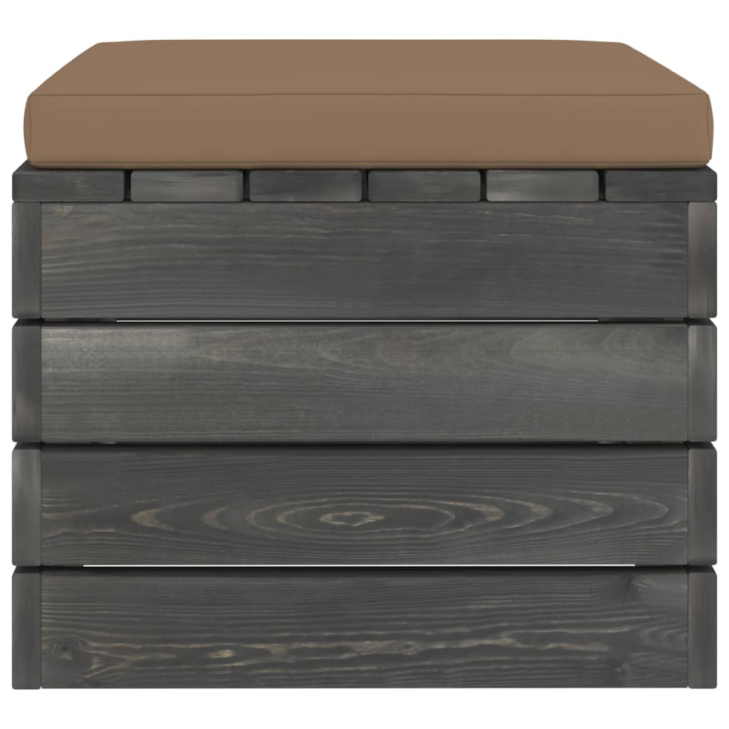 Loungeset Met Kussens Pallet Massief Grenenhout Taupe