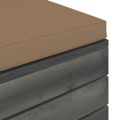 Loungeset Met Kussens Pallet Massief Grenenhout Taupe