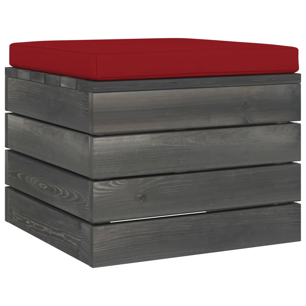 Loungeset Met Kussens Pallet Massief Grenenhout Wijnrood