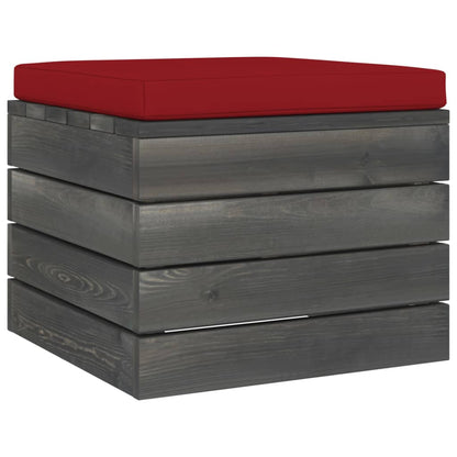 Loungeset Met Kussens Pallet Massief Grenenhout Wijnrood