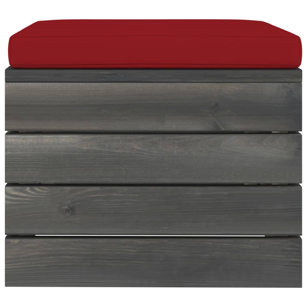 Loungeset Met Kussens Pallet Massief Grenenhout Wijnrood