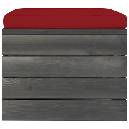 Loungeset Met Kussens Pallet Massief Grenenhout Wijnrood