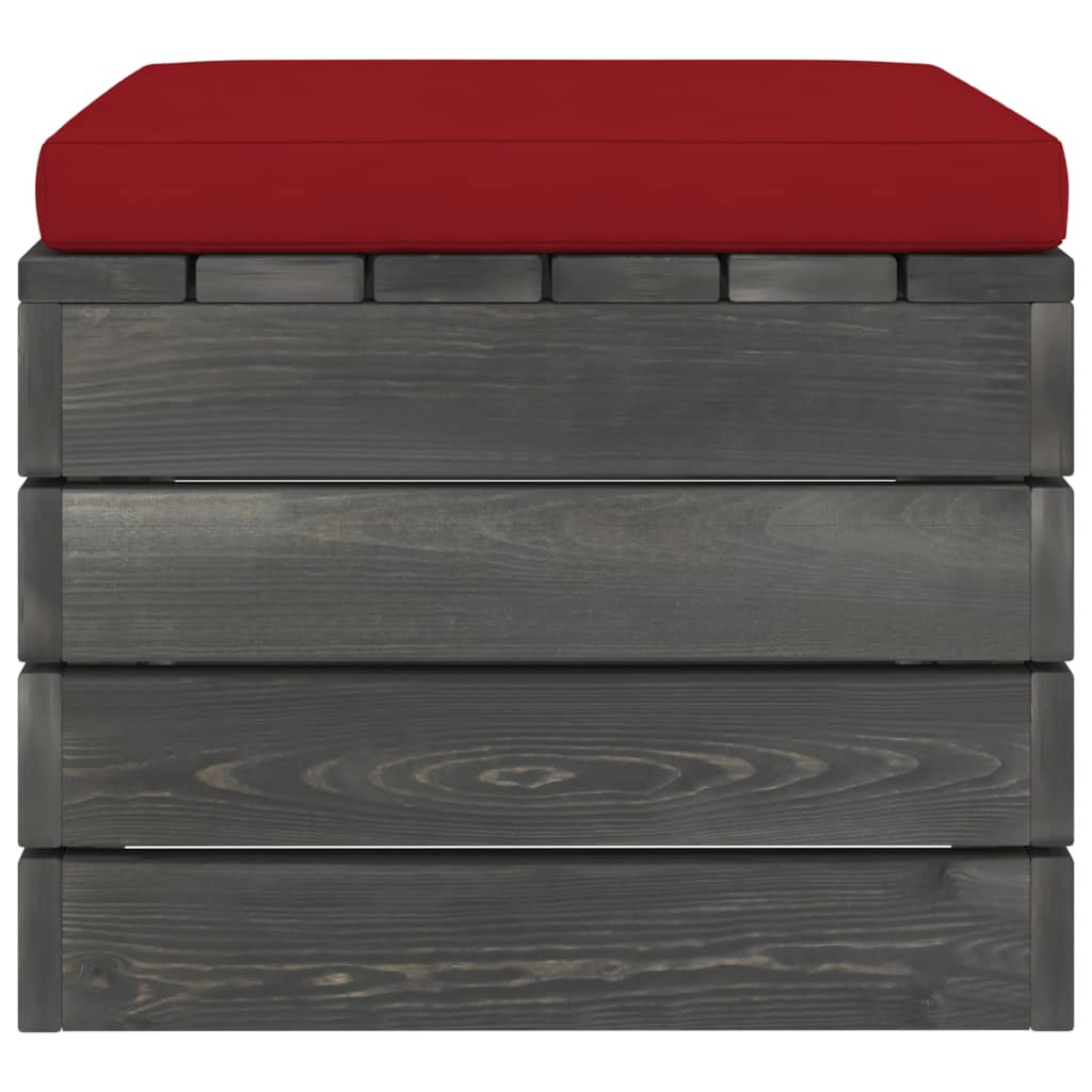 Loungeset Met Kussens Pallet Massief Grenenhout Wijnrood