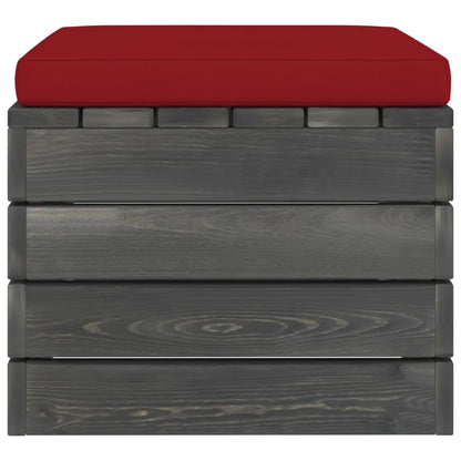 Loungeset Met Kussens Pallet Massief Grenenhout Wijnrood
