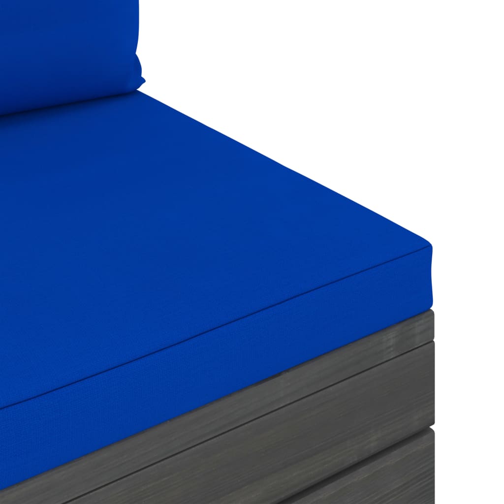 2-Delige Loungeset Met Kussens Pallet Massief Grenenhout Blauw