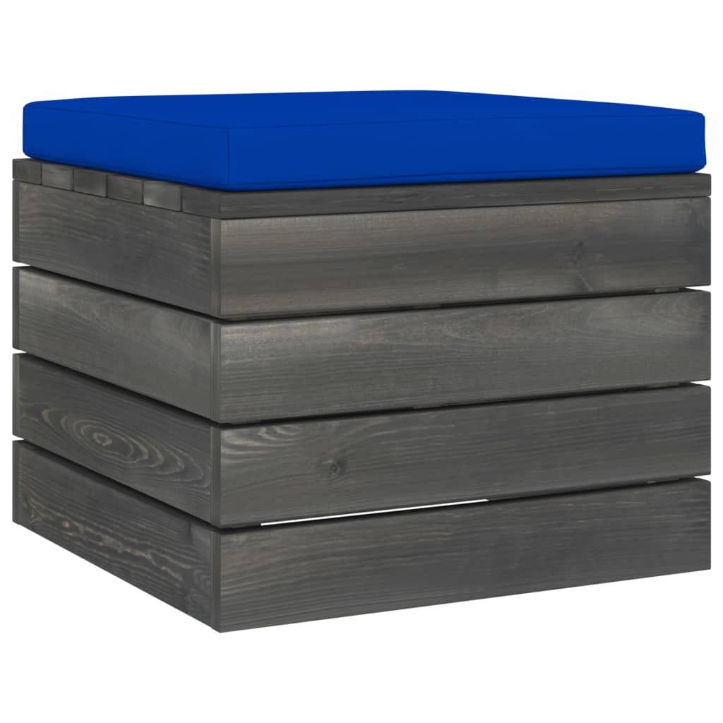 2-Delige Loungeset Met Kussens Pallet Massief Grenenhout Blauw